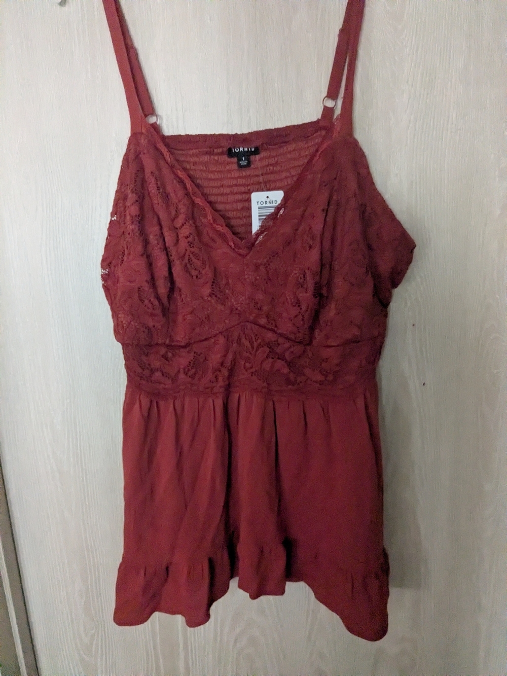 torrid Rust Red Lace Bodice Cami
